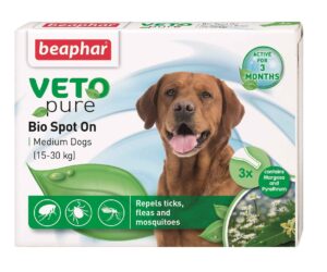 Противопаразитни капки за кучета, средни породи, Beaphar Veto Pure, 3бр