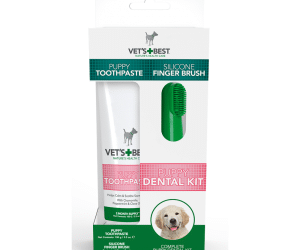 Vets Best, Puppy Dental Kit, комплект за малки, паста 100гр и четка напръстник