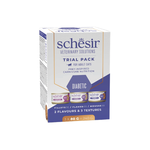 Schesir Veterinary Solution Diabetic Trial Pack – пробен комплект 3x80 г Schesir Veterinary Solution Diabetic Trial Pack – пробен комплект 3x80 г